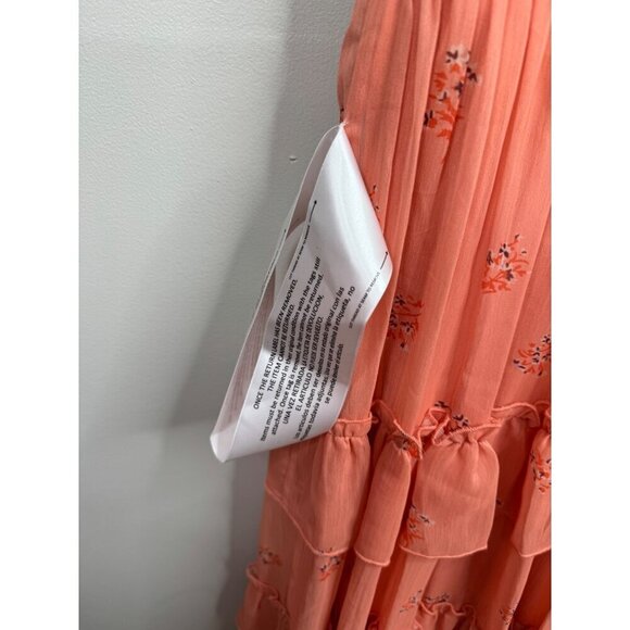 MAC DUGGAL 70115 Tiered Ruffle Chiffon Tea Length Dress in Apricot Size 4 New - Picture 6 of 7